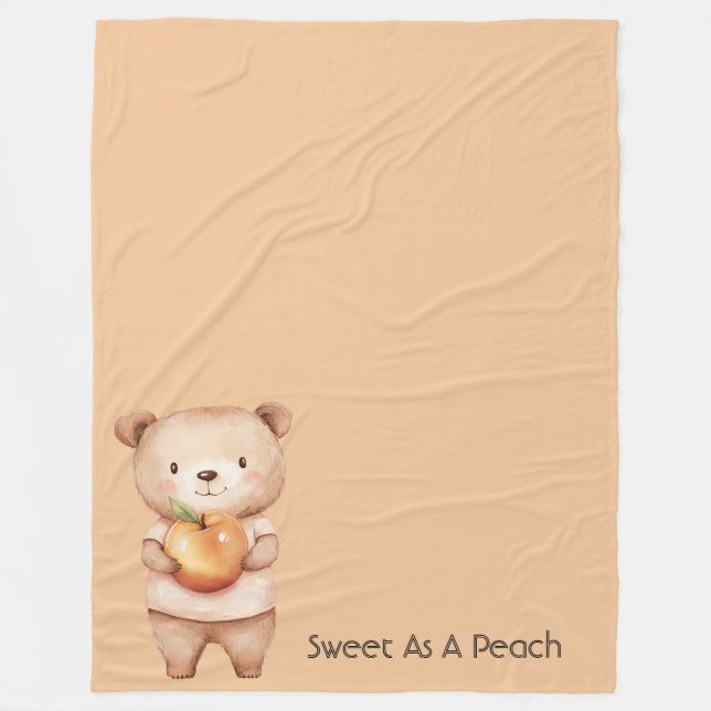 Cobertor De Velo Urso Doce Como Pêssego (Frente)