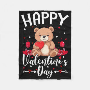 Cobertor De Velo Urso Feliz Dia dos Namorados Urso Fofo Com Coraçõe
