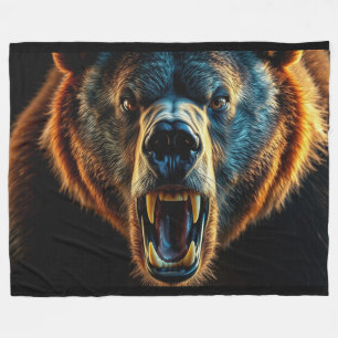 Cobertor De Velo Urso Grizzly Irritado