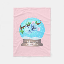 Urso Koala, bonitinho, globo de neve rosa-rosa