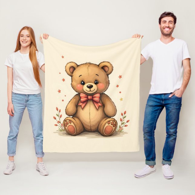 Cobertor De Velo Urso marrom pequeno e fofo com gravata (In Situ)