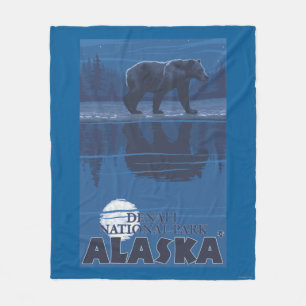 Cobertor De Velo Urso no luar - parque nacional de Denali, Alaska