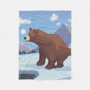 Cobertor De Velo Urso pardo nas montanhas