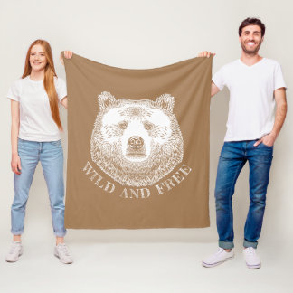 Cobertor De Velo Urso, Selvagem E Gratuita, Ilustração Desenhada À 