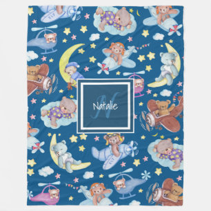 Cobertor De Velo Ursos de Teddy Sonhando com Aviões Voadores