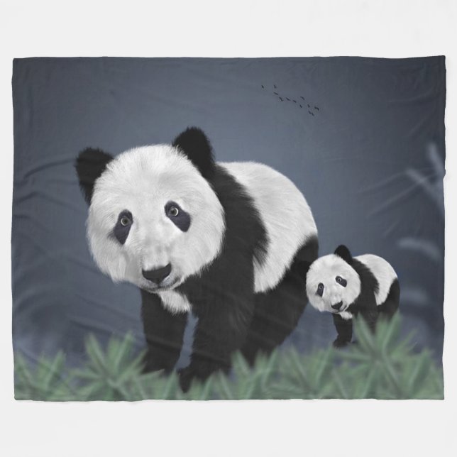 Cobertor De Velo Ursos Panda (Frente (Horizontal))