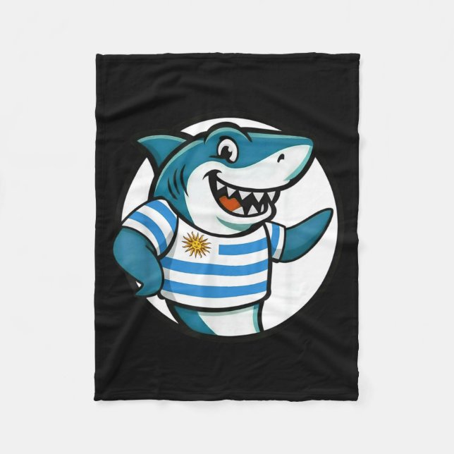 Cobertor De Velo Uruguay Flag Shark Funny Uruguayan  (Frente)