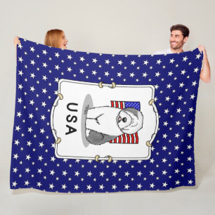 Cobertor De Velo US American Flag Old English Sheepdog (Cinza 1)