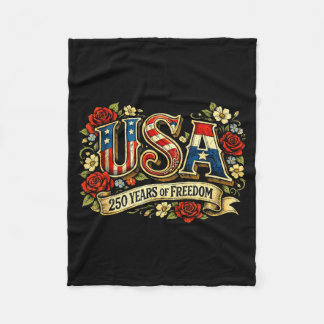 Cobertor De Velo Usa 250 years of freedom floral rose patriotic