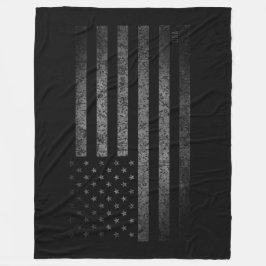 Cobertor De Velo USA American Flag Black Grunge com nome