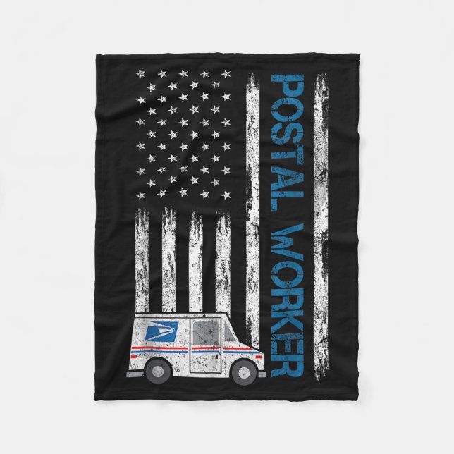 Cobertor De Velo Usa Flag Patriotic Stal Worker Mailman Mail Lady N (Frente)