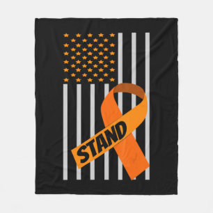 Cobertor De Velo USA Flag Ribbon Leukemia Awarkemia - Apoio à Famíl