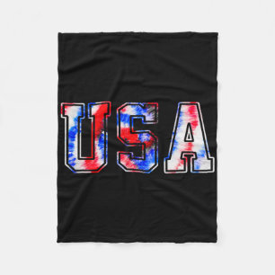 Cobertor De Velo Usa Tie Dye Patriótico Vermelho Branco Azul 4 De J