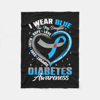 Cobertor De Velo Use azul para o dia da diabetes da filha azul
