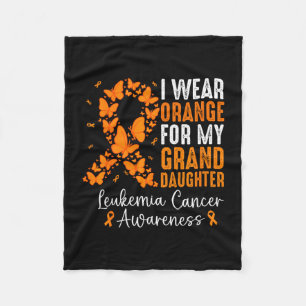 Cobertor De Velo Use laranja pela leucemia câncer neta