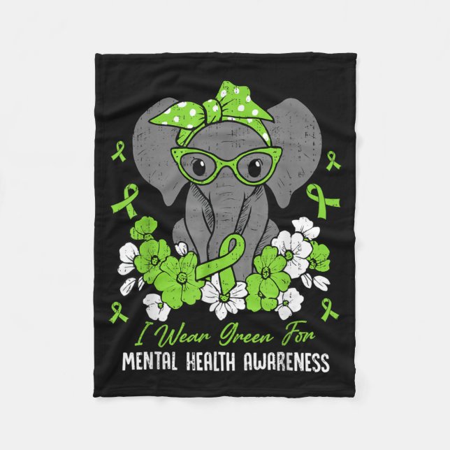 Cobertor De Velo Use Verde Para o Elefante de Conscientização da Sa (Frente)