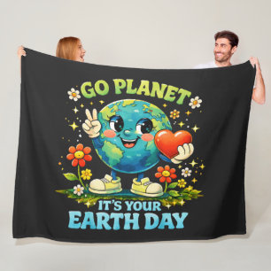 Cobertor De Velo Vá Planeta É o Seu Dia da Terra verde
