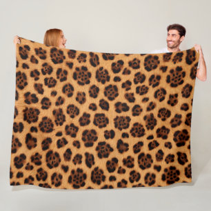 Cobertor De Velo Vá Selvagem Estampa de Leopardo Dourado Bege Laran