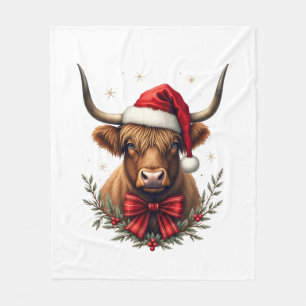 Cobertor De Velo Vaca Alta Cristã de Natal Vintage com Chapéu de Pa