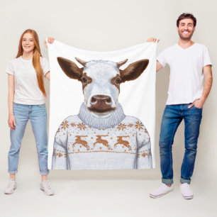 Cobertor De Velo Vaca da camisola do Natal