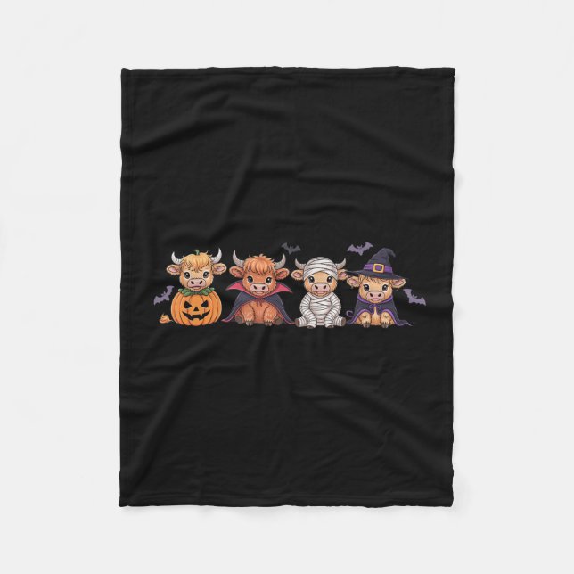 Cobertor De Velo Vaca das Terras Altas de Halloween  (Frente)
