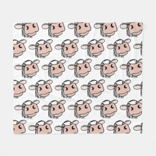 Cobertor De Velo vaca de desenho animado preto branco rosa beijo ci