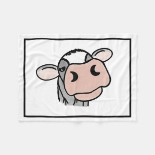 Cobertor De Velo vaca de desenho animado preto branco rosa beijo ci