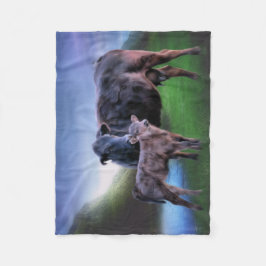 Cobertor De Velo Vaca e vitelo de Ângulo Negro