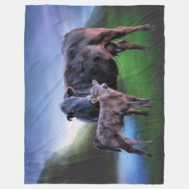 Cobertor De Velo Vaca e vitelo de Ângulo Negro