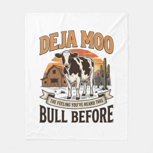 Cobertor De Velo Vaca engraçada Deja Moo desenho de camisa western