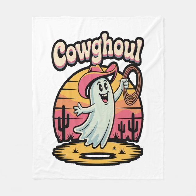 Cobertor De Velo Vaca Ghoul Halloween Spooky (Frente)