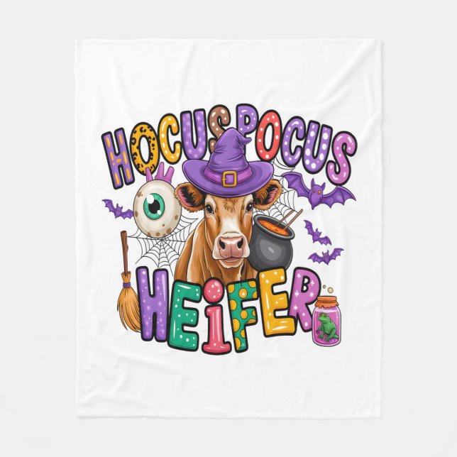 Cobertor De Velo Vaca Heifer Halloween de Pocus (Frente)