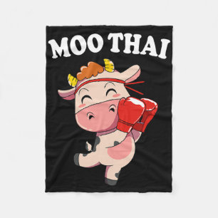 Cobertor De Velo Vaca Kawaii Moo Thai Kickboxing Muay Thai