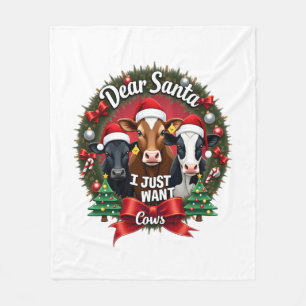 Cobertor De Velo Vaca Natal Querido Papai Noel Eu Só Quero Vacas En