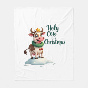Cobertor De Velo Vaca Sagrada É Natal Camiseta Vaca de Natal (3)