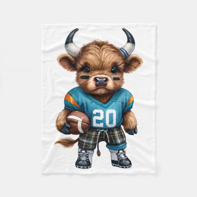 Cobertor De Velo Vacas e Futebol das Highland (Frente)