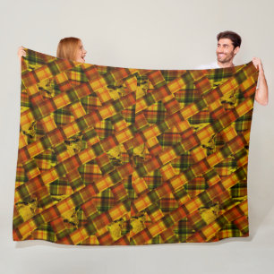 Cobertor De Velo Vacas Em Criscross Tartan Design,
