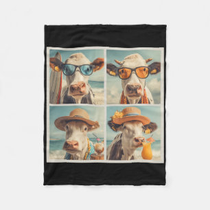 Cobertor De Velo Vacas Legais Com Óculos de Sol Praia Vaca Animais