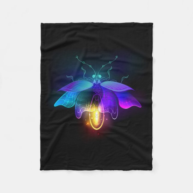 Cobertor De Velo Vaga-lume Neon em preto (Frente)