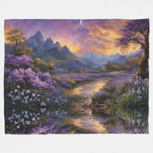 Cobertor De Velo Vale da Lavanda ao Amanhecer  (Frente (Horizontal))
