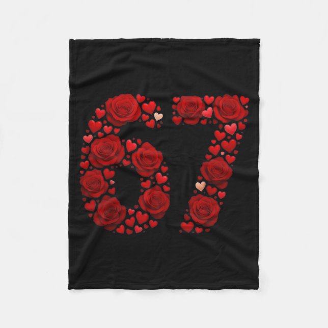 Cobertor De Velo Valentine 67 Meme Rose Hearts Funny Six Seven Vale (Frente)