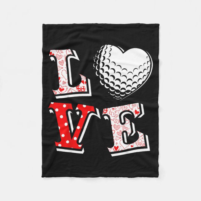 Cobertor De Velo Valentine Love Golf Heart Valentine Day Women Men  (Frente)