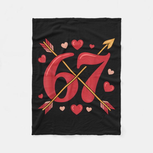 Cobertor De Velo Valentine’s Day 67 Meme Filled With Hearts Funny S (Frente)
