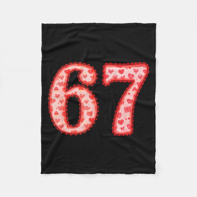 Cobertor De Velo Valentine’s Day 67 Meme Filled With Hearts Funny S (Frente)