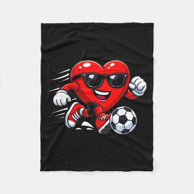 Cobertor De Velo Valentine Soccer Heart Drip Srt Love Valentines Da (Frente)