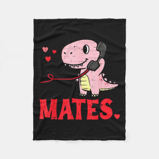 Cobertor De Velo Valentines Day Matching Soulmates Mates Dino Coupl (Frente)