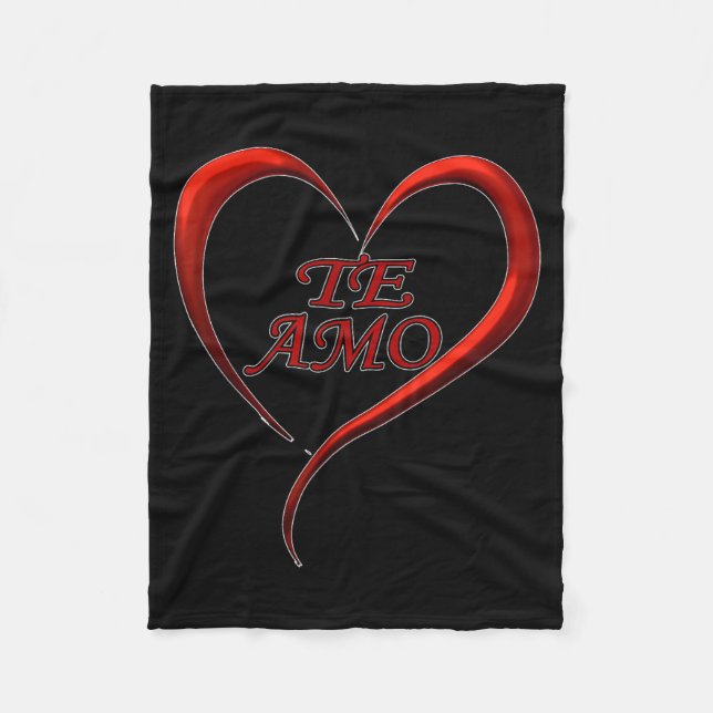Cobertor De Velo Valentines Day Te Amo Spani-shirt  (Frente)