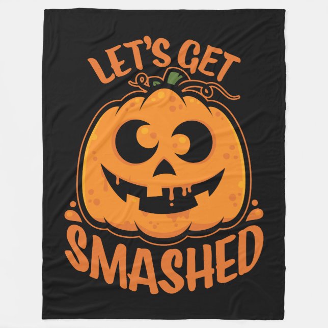 Cobertor De Velo Vamos Esmagado - Tomada de Halloween - O-Lanterna (Frente)