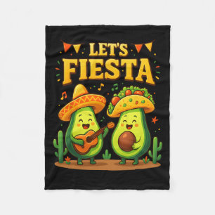 Cobertor De Velo Vamos Fiesta Mexicano Cinco de Mayo Avocado Tacos 