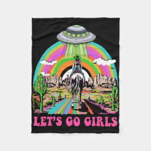 Cobertor De Velo Vamos Go Girls Retro Space Desert Cowgirl Solteiro